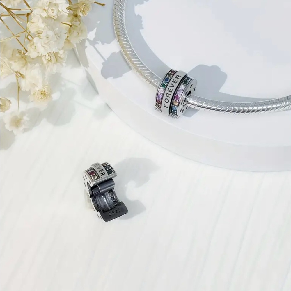 Pandora Forever 925 Sterling Silver Ring with Multi-Color Stones - Picture 2 of 12